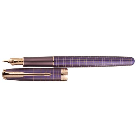 Pero plníci PARKER Sonnet Purple Chiselled PGT 18K -F-