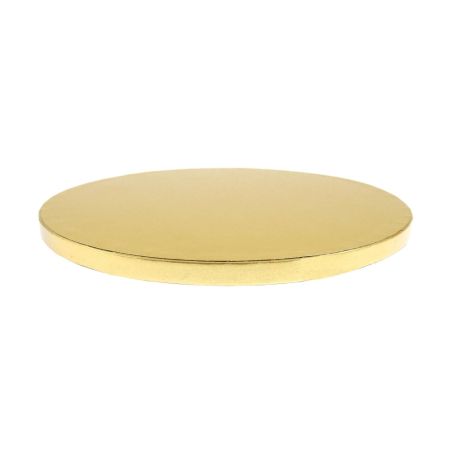 Pevný kulatý dortový podnos průměr 25 cm / tloušťka 12 mm - zlatý