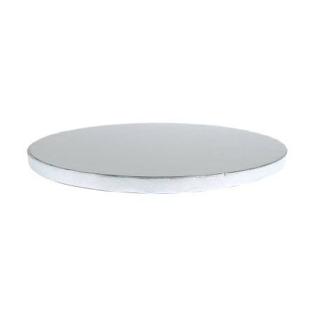 Pevný kulatý dortový podnos průměr 30 cm / tloušťka 12 mm - stříbrný