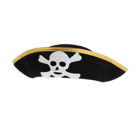 Pirátský klobouk, zlatý lem, velikost S