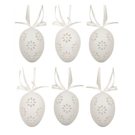 Plastová vajíčka na zavěšení 6 cm v sáčku 6 ks