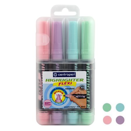 Popisovač CENTROPEN 8542 FLEXI PASTEL - sada 4 ks