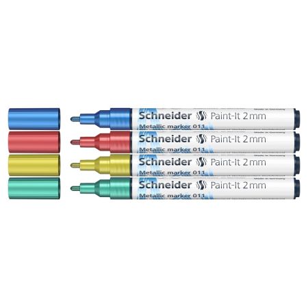 Popisovač Schneider Paint-It 011 Metallic, sada 4 ks, hrot 2 mm