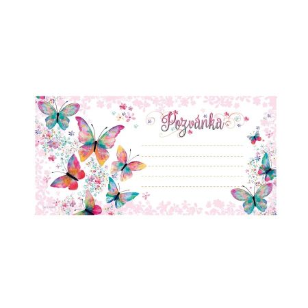 Pozvánka na párty H / 2403-0008 / Butterfly - sada 10 ks