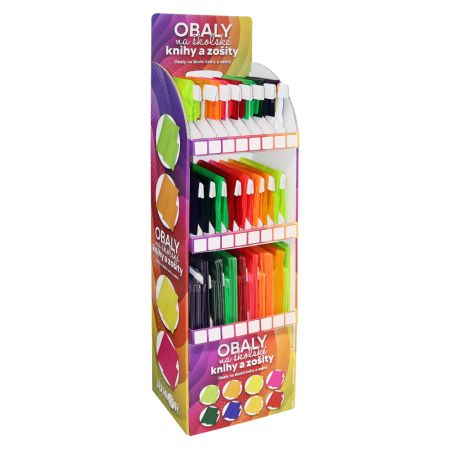 Prezentační stojan JUNIOR (obaly na notebooky) naplněný