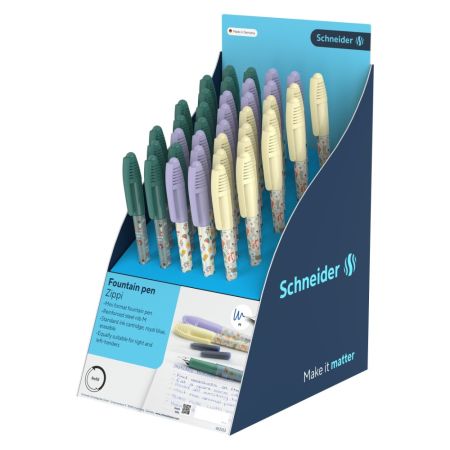 Prezentační stojan Plnicí pero Schneider Zippi 40 ks - modrá náplň Prezentační stojan Plnicí pero Schneider Zippi 40 ks - modrá náplň