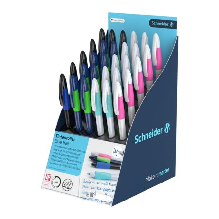 Prezentační stojan Roller bombičkový Schneider Base Ball 30 ks - modrá náplň Prezentační stojan Roller bombičkový Schneider Base Ball 30 ks - modrá náplň