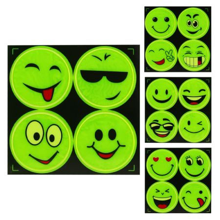 Reflexní samolepky z PVC (mix 4 smajlíků)