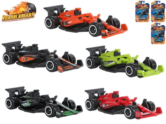 Roadblasters formule 7,5cm kov volný chod 8barev na kartě Roadblasters formule 7,5cm kov volný chod 8barev na kartě