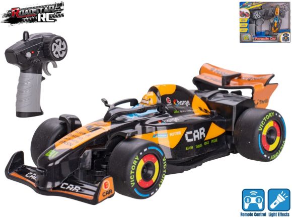 Roadstar R/C formule černá 13,5cm 2,4GHz plná funkce na dobíjecí baterii se světlem v krab