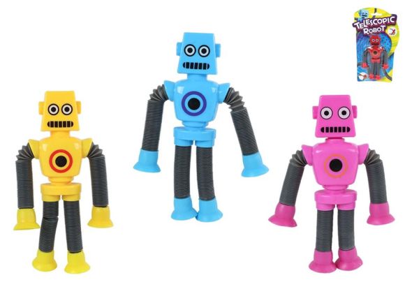 Robot natahovací 15-27,5cm s přísavkami 4barvy na kartě