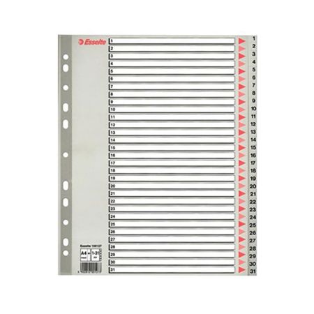 Rozřazovače A4 MAXI, plastový, 1-31 Rozřazovače A4 MAXI, plastový, 1-31
