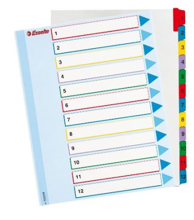 Rozřazovače A4, Mylar MAXI ,1-12