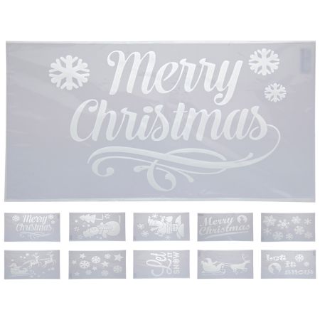 Šablona na stříkání vánočních motivů 50 x 30 cm (mix 10 vzorů)