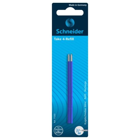 Sada 2 kuličkových náplní Schneider Take 4 M - modrá