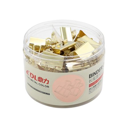 Sada kancelářských sponek 42 ks /3 velikosti - zlatá