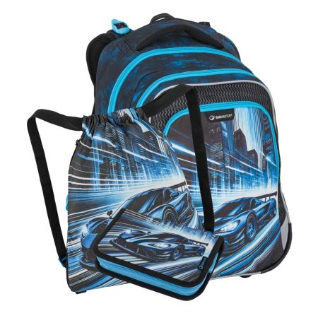 Sada školní batoh BagMaster Lumi 26 C + Penál + Kapsa - Auto Sada školní batoh BagMaster Lumi 26 C + Penál + Kapsa - Auto