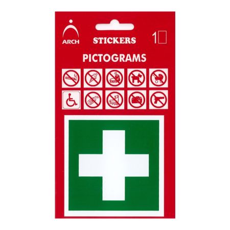 Samolepka - zelený kříž