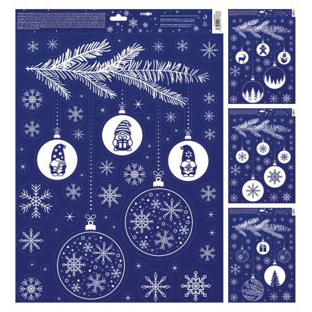 Samolepky JUNIOR 30x42 cm - Vánoční koule - Mix