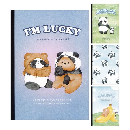 Sešit linkovaný A5 M&G Panda a Medvěd (4 designy) Sešit linkovaný A5 M&G Panda a Medvěd (4 designy)
