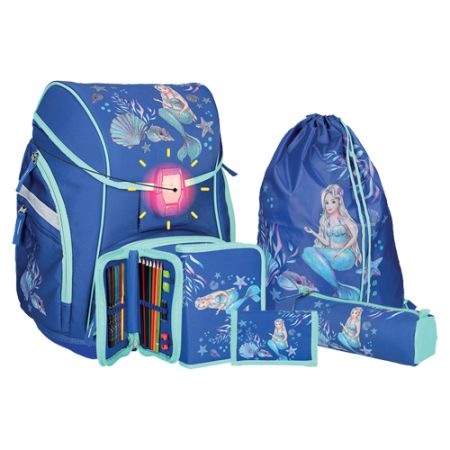 Školní aktovka - 5-dílný set, PRO LIGHT Mermaid, LED