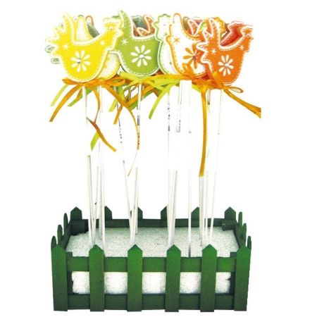 Slepička dřevěná 5 x 5 x 0,5 cm + špejle (mix /cena 1ks)