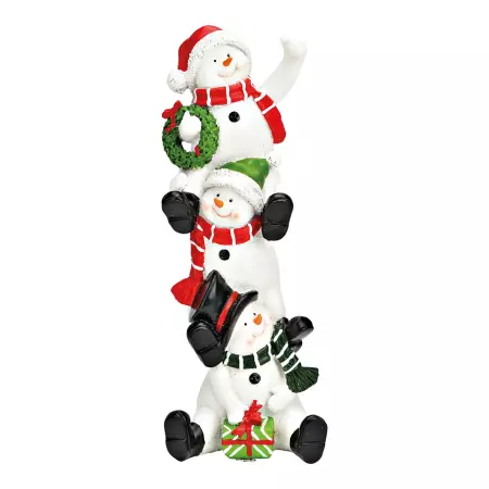 Soška tří sněhuláků 9x8x26 cm