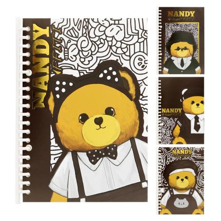 Spirálový zápisník JUNIOR Nandy Bear A5 80 listů, linkovaný Spirálový zápisník JUNIOR Nandy Bear A5 80 listů, linkovaný
