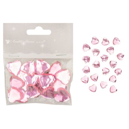 Srdíčka samolepící růžové 2 cm (20 ks)