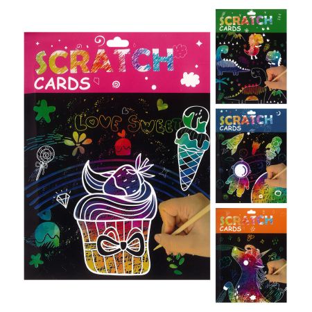 Stírací blok A6, 4 listy (mix 4 vzorů)