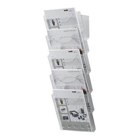 Stojan na prospekty A4, s 5 přihrádkami, nástěnný