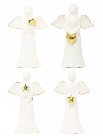 Stojící figurka anděla 14 cm (mix 4 vzorů /cena za 1 ks)