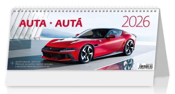 Stolní kalendář 2026 Auta