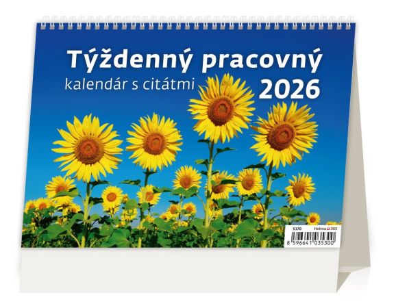 Stolní kalendář 2026 Týdenní pracovní kalendář s citáty