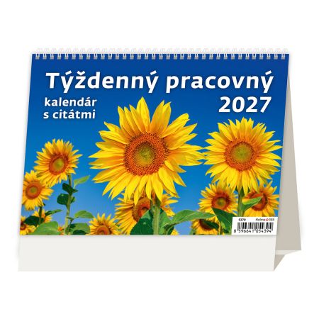 Stolový kalendár 2027 Týždenný pracovný kalendár s citátmi