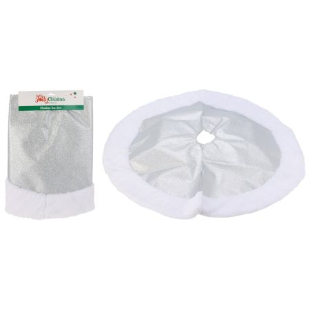 Sukně na vánoční stromek, průměr 90 cm - stříbrná metalíza