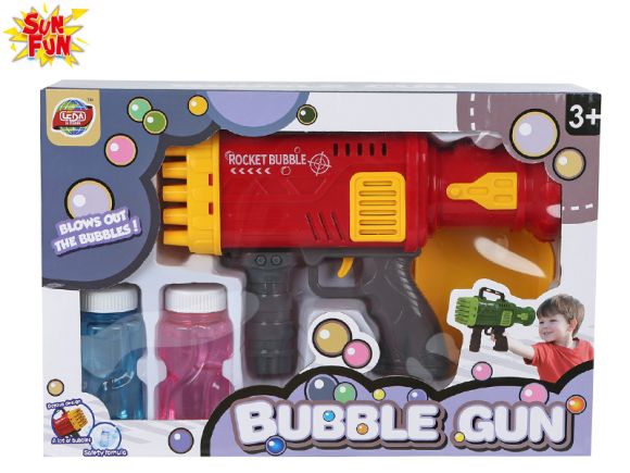 Sun Fun bublifukovač pistole 21cm na baterie s náplní 2ks v krabičce