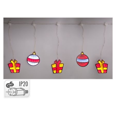 Světelná dekorace na zavěšení 100 cm s LED vánoční koulí /dárek