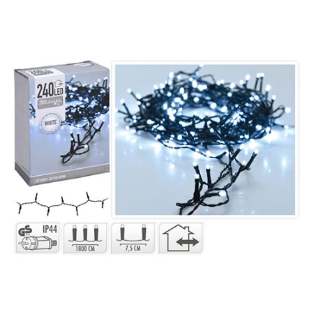 Světelná řetěz 240 LED bílá studená, délka 18 m, 230V (venk. použití)