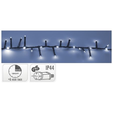 Světelný řetěz 1410 LED bílý studený, délka 20 m, venkovní. použití, 230V, efekt vodopádu