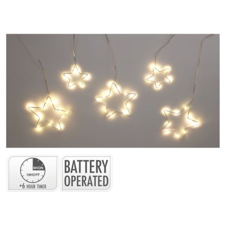 Svítící záclonový řetěz / záclona 45x mikro LED hvězdičky, délka 120 cm Svítící záclonový řetěz / záclona 45x mikro LED hvězdičky, délka 120 cm