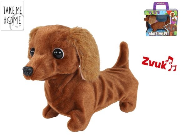 Take Me Home jezevčík plyšový 19cm na baterie se zvukem v krabičce