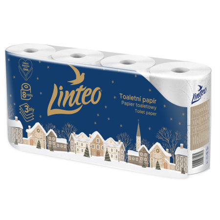 Toaletní papír Linteo DEN & NOC 8 rolí (3 vrstvý) bílý