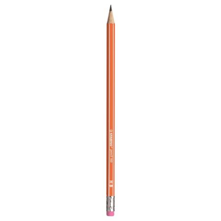 Tužka grafitová HB STABILO pencil 160 s gumou - oranžová