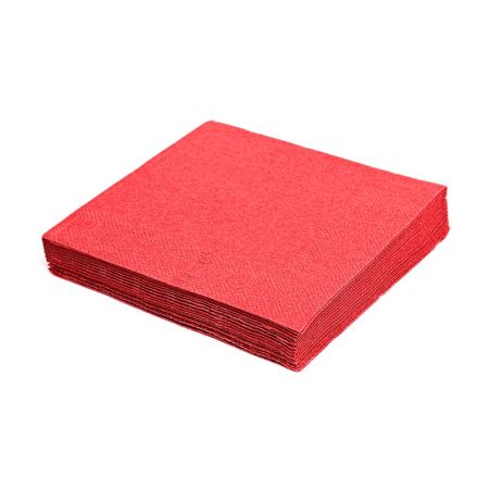Ubrousky 2-vrstvé 33 x 33 cm červené 50 ks