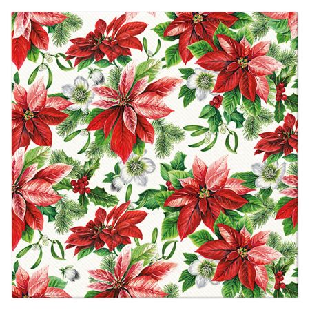 Ubrousky PAW AIRLAID 40x40 cm (12 ks) Glory Poinsettia Ubrousky PAW AIRLAID 40x40 cm (12 ks) Glory Poinsettia