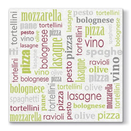 Ubrousky PAW AIRLAID L 40x40cm Italian Food Green