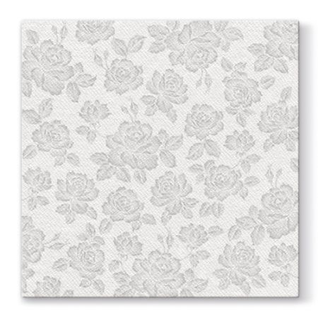 Ubrousky PAW AIRLAID L 40x40cm Subtle Roses Silver