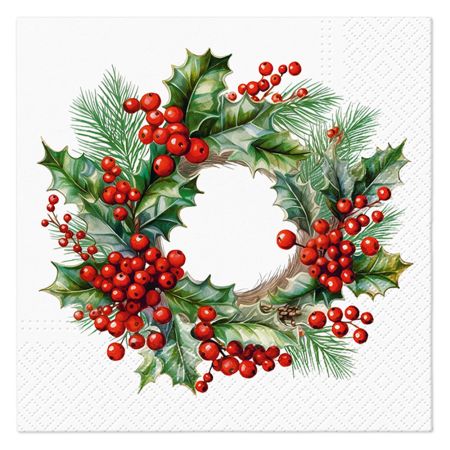 Ubrousky PAW L 33x33cm Berry Wreath Ubrousky PAW L 33x33cm Berry Wreath