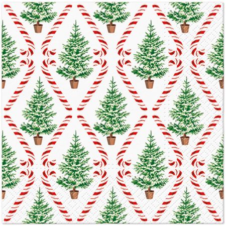Ubrousky PAW L 33x33cm Candy Cane Forest